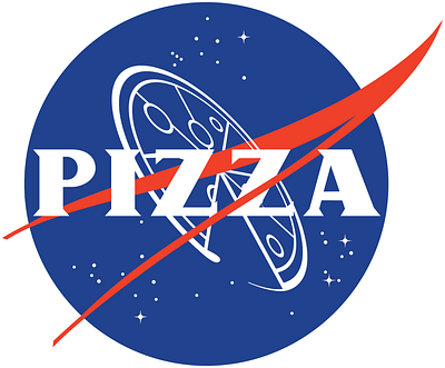 Pizza to go illustration meatball nasa space