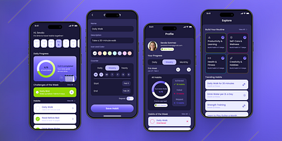 Habit Tracker App appdesign dribbble habittracker mobileapp ui uiux uxdesign