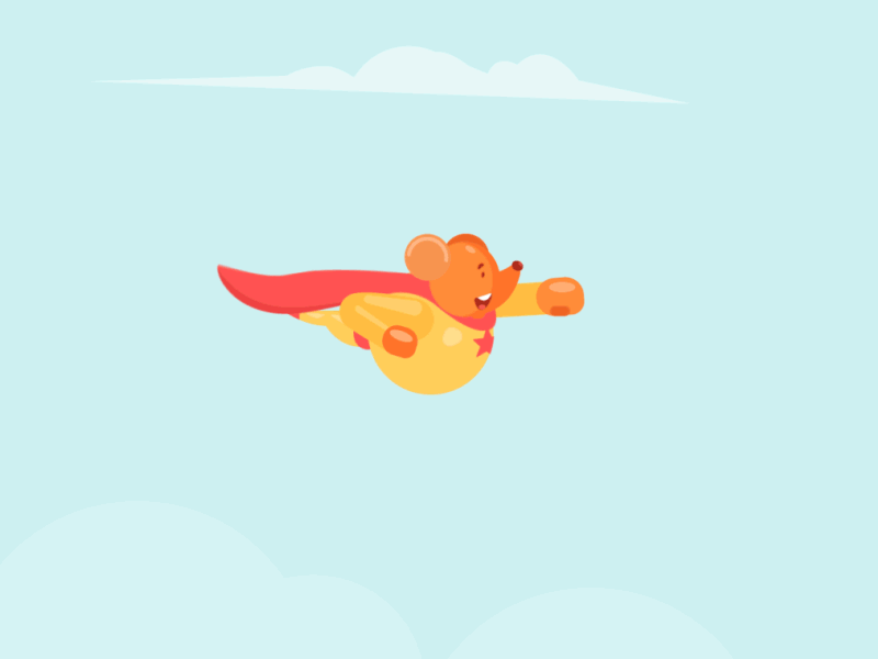 Super Mouse animation cape clouds fly motion mouse protector red cape skyhigh star super mouse
