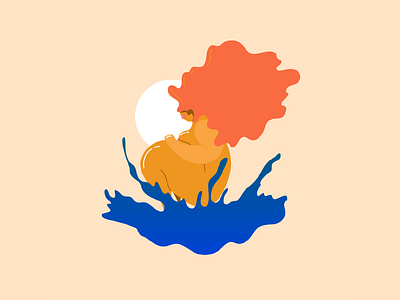 Diving hot illustration illustrator minimalist summer summertime vector woman