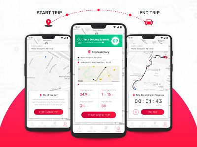 Driving Score V-2 app app design desikalakaar driving driving score pankaj photoshop sketch trip trip summery ui ui design