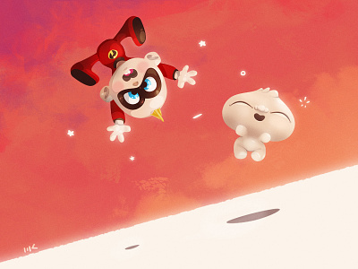 JackJack x Bao bao fanart illustration incredibles jackjack pixar vector zat3am