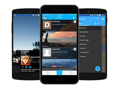 StormPins - Social Weather App mobile app development storm app weather app