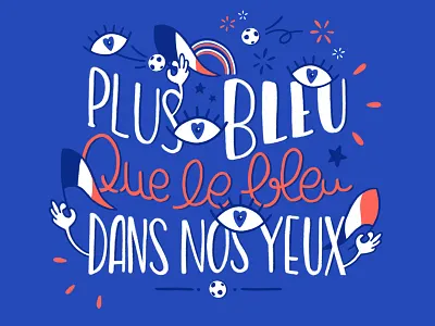 Supporters ! bleus blue champions flag football france illustration ipad pro soccer supporters typography world cup