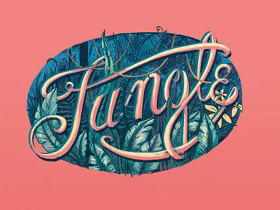 Jungle flowers jungle lettering plants tropical