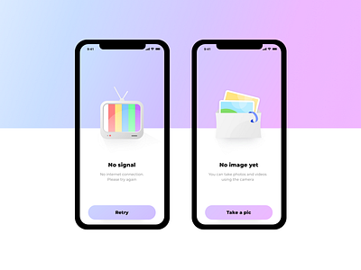 Empty States box concept empty empty state gradient illustration ios no signal photo picture ui zero