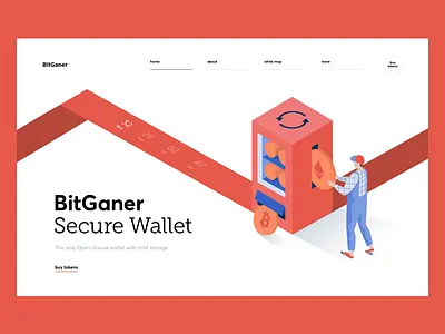 Bitganer Cryptocurrency Exchange crypto cuberto ecommerce exchange finance graphics illustration landing sketch ui ux web