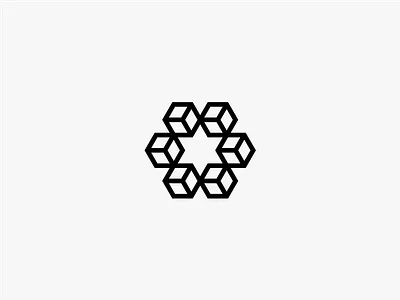 CubeStar Logo block chains connection blockchain crytpo cube connecting advise advisor futuristic future symbolism jewish jew hexagram kasparas sipavicius design logo logotype icon six