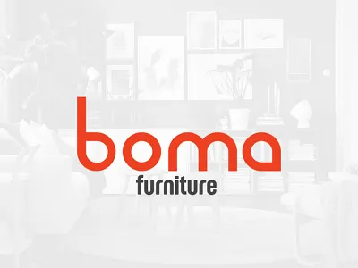boma furniture furniture grey letters logo logotype orange round