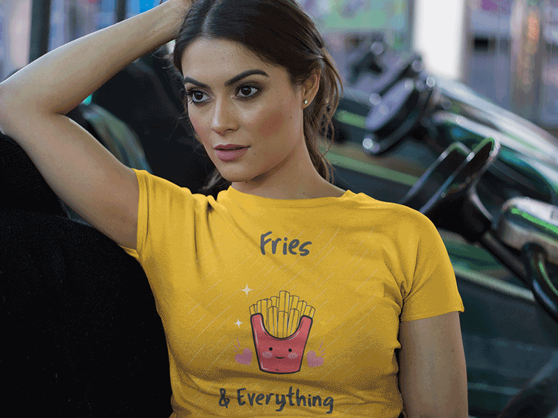 French Fries T-Shirt Logo Maker design template mockup t shirt t shirt design