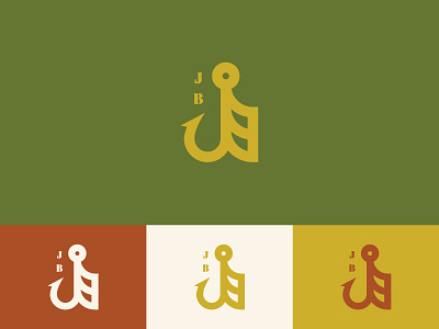 JB Monogram Fly brand fishing fly hook icon logo mark monogram