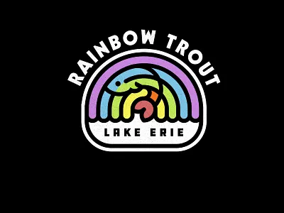 Rainbow Trout design emblem fishing logo patch trout