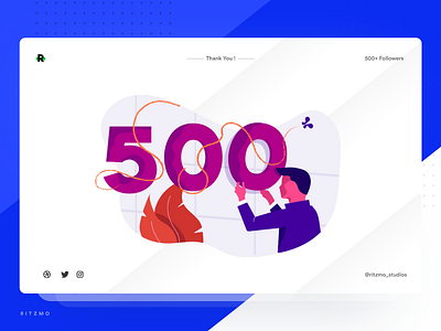 500+ Followers 🏀 500 color colors dribbble followers hello dribbble invite invites ritzmo ui web webheader