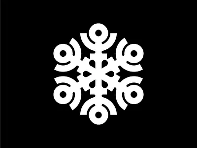 Snowflake Mark bold circle hexagon icon linear logo mark snow snowflake symbol symmetry winter