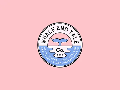 Whale & Tale Seafood Market badge branding farm fish illustration logo market organic restaurant sticker vintage whale