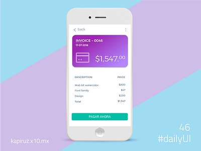 Invoice dailyui graphic design invoice mobile ui ui design ux