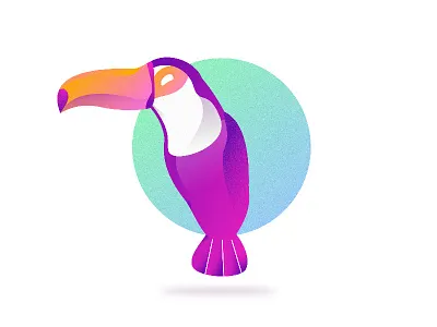 Toucan app art bird brazil character design digital gradient mobile tucano vector