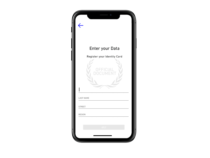 ID Card App animation application card identity ios log in mobile social transition