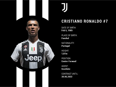 Day 006 - 100 Day UI Challenge app juventus layout ronaldo soccer ui ui design user profile ux web design