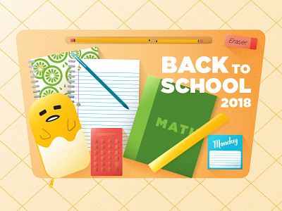 Back To School catalog grain gudetama illustration illustrator knock knock shadow texture vector