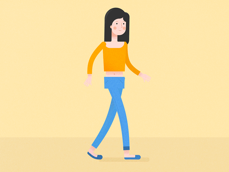 Walking animation flat design illustration loop motion graphics