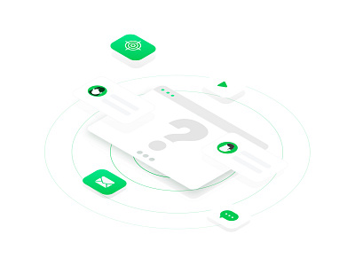 Help illustration illustration interface. isometric screen technology ui ux