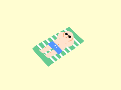 Summer Tan beach character gif illustration sizzle summer tan