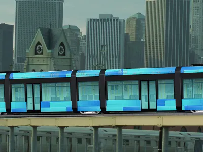 Velotrain Side bolt fast futuristic gradient modern public transport railroad speed tracks train train logo velocity business cards