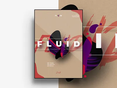 Fluid. agency creative design fluid geometry graphic illustration poster shapes typography