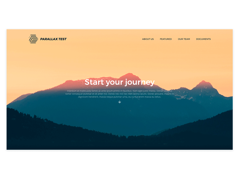 Parallax scroll animation hero banner motion graphics parallax scroll scroll test