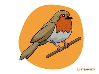 Robin bird design flatdesign illustration nature robin small vector woods