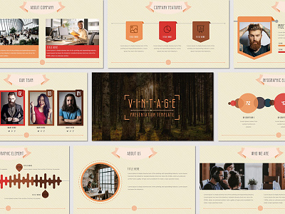 VINTAGE - Presentation Template agency chart creative diagram gallery infographic keynote portofolio powerpoint professional unique vintage