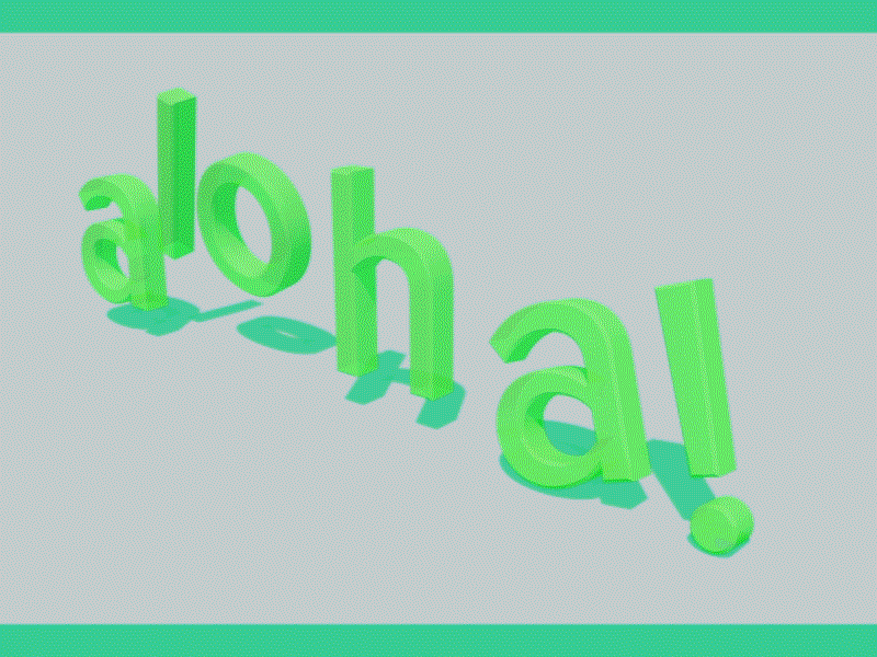 Aloha c4d experience design experimental design motion type