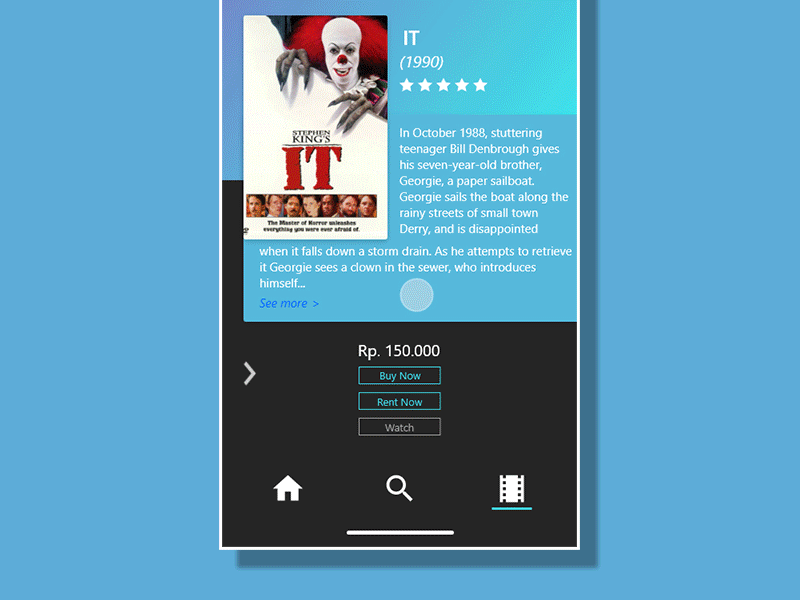 BookYourMovie - Sidebar concept cards concept gradients ios design movie app sidebar ui design