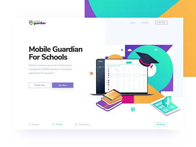Product Hero education features hero illustrator product ui ux web design web filtering