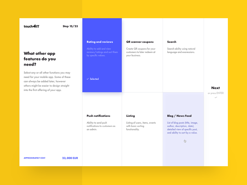 Example of Price Calculator