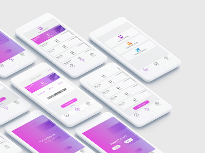 Transit Ticketing App app branding bus design mockup purple solution tickets transport