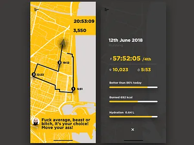 rnr - running tracking activties fitness heart interface ios mobile sport tracker ui ukraine ux visualization
