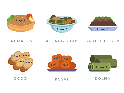 Cute food - 2 cute food icon illustration