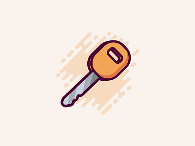 Key car key color icon illustration ivory key palette pocket ui vector