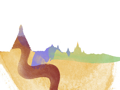 Burma skyline birmania burma illustration ilustracion landscape paisaje skyline