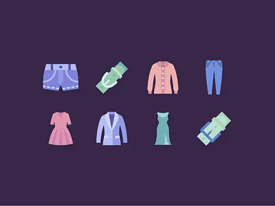 Flat Color Icons: Clothes clothes graphic design icon icon design icons8 illustrator outlined stroke ui design vector wardrobe