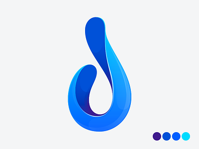 Double Drop dewdrop driblet drip drop droplet gradient logo logomark negative space tear teardrop water