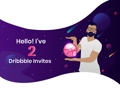 2 Dribbble Invites contest dribbble gift icon invination invites self