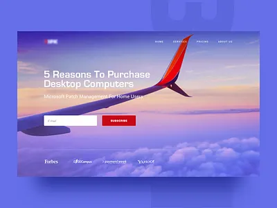 New Project Header ✈️ blue flight header jet pink subscribe ui ux web