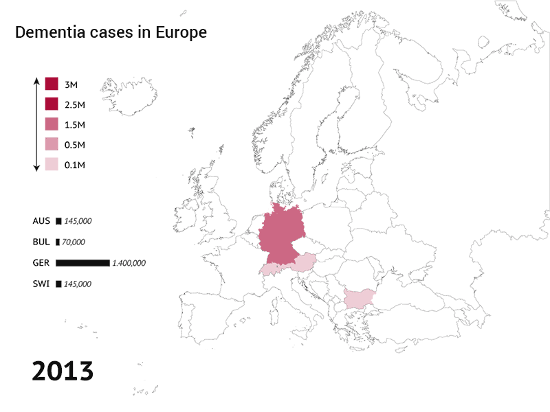 Dementia cases in Europe (Infographic) ageweb dementia infographic map