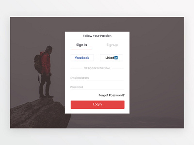 Login Page idefi