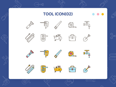 Tool icon - 02 hardware icon line multicolor tool