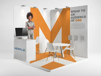 Merkle 2019 Trade show Booth Concept 2 booth branding environment event event branding exhibit exhibit design trade show