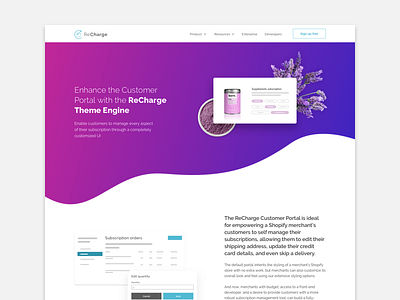 Theme Engine engine features gradient landing page theme website